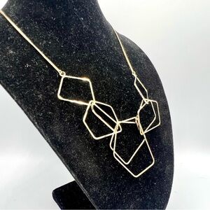 Silver tone wire polygon chain necklace new old stock Anthropologie closeout